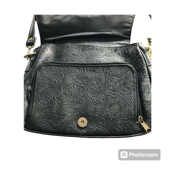 Like NEW - Embossed Faux Leather Purse with attached wallet - Picture 3 of 5